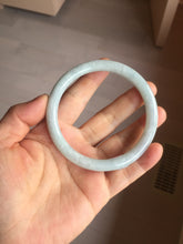 Load image into Gallery viewer, 62mm certified Type A 100% Natural white gray light purple green round cut Jadeite Jade bangle PE92-3225
