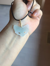 Load image into Gallery viewer, 100% natural type A white light green jadeite jade fox mask pendant necklace PD101

