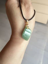 Load image into Gallery viewer, 100% natural type A jadeite jade icy watery yellow green black Willow leaf pendant group AX152
