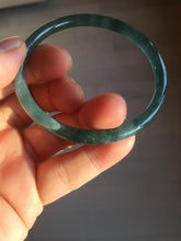 Load image into Gallery viewer, 54mm Certified Type A 100% Natural dark green/blue/gray with Guatemala slim round cut Jadeite bangle PH2-2348
