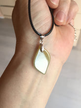 Load image into Gallery viewer, 100% natural type A jadeite jade icy watery yellow green black Willow leaf pendant group AX152
