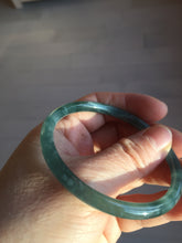 Load image into Gallery viewer, 54mm Certified Type A 100% Natural dark green/blue/gray with Guatemala slim round cut Jadeite bangle PH2-2348
