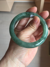 Load image into Gallery viewer, 56.5mm Certified Type A 100% Natural Woodland Green Jadeite Bangle AZ184-0432
