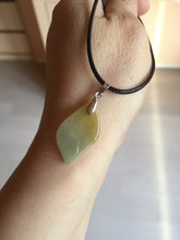Load image into Gallery viewer, 100% natural type A jadeite jade icy watery yellow green black Willow leaf pendant group AX152

