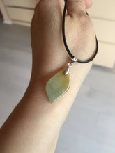 Load image into Gallery viewer, 100% natural type A jadeite jade icy watery yellow green black Willow leaf pendant group AX152
