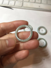 Load image into Gallery viewer, Size 6 1/2-10 1/2 100% natural type A light green white jadeite band ring group AA111
