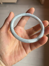 Load image into Gallery viewer, 62.2mm certified Type A 100% Natural white gray light purple round cut Jadeite Jade bangle PE91-3213

