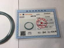 Load image into Gallery viewer, 57.6mm Certified Type A 100% Natural dark green blue gray black slim round cut Guatemala Jadeite bangle PJ5-4321
