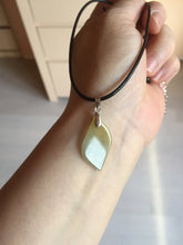Load image into Gallery viewer, 100% natural type A jadeite jade icy watery yellow green black Willow leaf pendant group AX152
