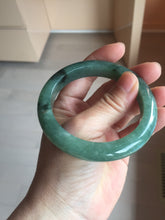 Load image into Gallery viewer, 56.5mm Certified Type A 100% Natural Woodland Green Jadeite Bangle AZ184-0432
