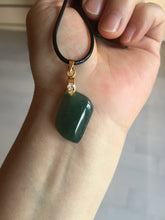Load image into Gallery viewer, 100% natural type A jadeite jade icy watery yellow green black Willow leaf pendant group AX152
