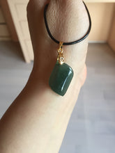 Load image into Gallery viewer, 100% natural type A jadeite jade icy watery yellow green black Willow leaf pendant group AX152
