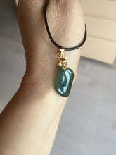 Load image into Gallery viewer, 100% natural type A jadeite jade icy watery yellow green black Willow leaf pendant group AX152

