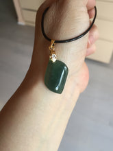 Load image into Gallery viewer, 100% natural type A jadeite jade icy watery yellow green black Willow leaf pendant group AX152
