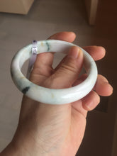 Load image into Gallery viewer, 59.6mm Certificated Type A 100% Natural White green red purplewith green floating flowers Jadeite Jade bangle G110-9546
