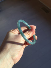 Load image into Gallery viewer, 55.7mm Certified Type A 100% Natural dark green/blue/gray Guatemala slim round cut Jadeite bangle PH1-2337
