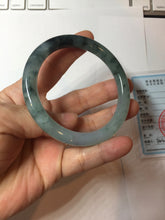 Load image into Gallery viewer, 57mm Certified type A 100% Natural light green blue purple gray black Jadeite bangle PB275-2747
