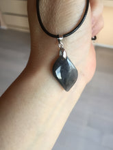 Load image into Gallery viewer, 100% natural type A jadeite jade icy watery yellow green black Willow leaf pendant group AX152
