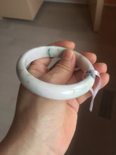 Load image into Gallery viewer, 59.6mm Certificated Type A 100% Natural White green red purplewith green floating flowers Jadeite Jade bangle G110-9546
