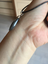 Load image into Gallery viewer, 100% natural type A jadeite jade icy watery yellow green black Willow leaf pendant group AX152
