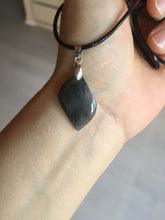 Load image into Gallery viewer, 100% natural type A jadeite jade icy watery yellow green black Willow leaf pendant group AX152
