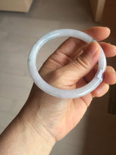 Load image into Gallery viewer, 60.5mm certified Type A 100% Natural light green light purple round cut Jadeite Jade bangle PH219-3209
