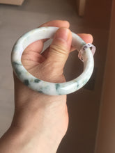 Load image into Gallery viewer, 59.5mm Certificated Type A 100% Natural White green red purple(FU LU SHOU) with green floating flowers Jadeite Jade bangle G110-9511
