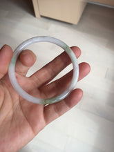 Load image into Gallery viewer, 56.5mm 100% natural Type A sunny green white round cut jadeite jade bangle BL98-4669
