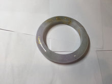Load image into Gallery viewer, 53.5mm certified 100% Natural type A icy watery light green purple brown carved branches and flowers and golden-painted Jadeite Jade bangle PH198

