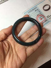 Load image into Gallery viewer, 52.5mm Certified Type A 100% Natural dark green/blue/gray/black Guatemala Jadeite bangle PB276-0696
