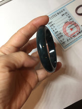 Load image into Gallery viewer, 52.5mm Certified Type A 100% Natural dark green/blue/gray/black Guatemala Jadeite bangle PB276-0696
