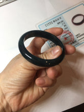 Load image into Gallery viewer, 52.5mm Certified Type A 100% Natural dark green/blue/gray/black Guatemala Jadeite bangle PB276-0696
