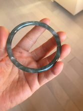 Load image into Gallery viewer, 55.7mm Certified Type A 100% Natural dark green/blue/gray Guatemala slim round cut Jadeite bangle PH1-2337
