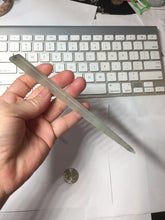 Load image into Gallery viewer, 16cm 100% Natural Icy Gray Black (灰冰) Flat Rectangle Xiu Jade (Serpentine) Hairpin AW70
