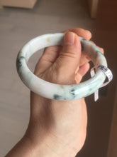 Load image into Gallery viewer, 59.5mm Certificated Type A 100% Natural White green red purple(FU LU SHOU) with green floating flowers Jadeite Jade bangle G110-9511
