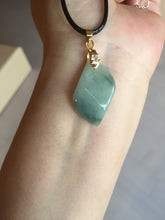 Load image into Gallery viewer, 100% natural type A jadeite jade icy watery yellow green black Willow leaf pendant group AX152
