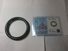 Load image into Gallery viewer, 54.7mm certified 100% Natural dark green black (碧玉) nephrite Jade bangle HN22-9135
