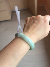 Load image into Gallery viewer, 50.5mm Certified Type A 100% Natural sunny apple green/red oval Jadeite Jade bangle BG61-0174
