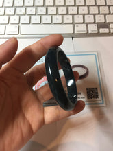 Load image into Gallery viewer, 52.5mm Certified Type A 100% Natural dark green/blue/gray/black Guatemala Jadeite bangle PB276-0696
