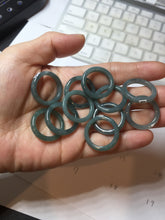 Load image into Gallery viewer, Size 6 1/2 100% natural type A light dark green blue black gray Guatemala jadeite band ring group AA112
