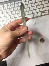 Load image into Gallery viewer, 16cm 100% Natural Icy Gray Black (灰冰) Flat Rectangle Xiu Jade (Serpentine) Hairpin AW70
