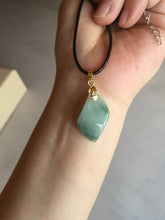 Load image into Gallery viewer, 100% natural type A jadeite jade icy watery yellow green black Willow leaf pendant group AX152
