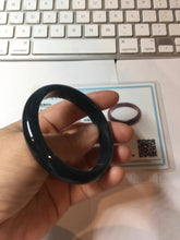Load image into Gallery viewer, 52.5mm Certified Type A 100% Natural dark green/blue/gray/black Guatemala Jadeite bangle PB276-0696
