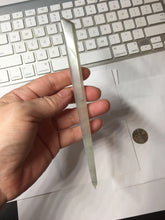 Load image into Gallery viewer, 16cm 100% Natural Icy Gray Black (灰冰) Flat Rectangle Xiu Jade (Serpentine) Hairpin AW70
