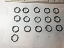 Load image into Gallery viewer, Size 7 3/4 100% natural type A light dark green blue black gray Guatemala jadeite band ring group AA113
