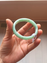 Load image into Gallery viewer, 49mm Certified Type A 100% Natural sunny apple green/red oval Jadeite Jade bangle BG62-0165
