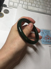 Load image into Gallery viewer, 54.7mm certified 100% Natural dark green black (碧玉) nephrite Jade bangle HN22-9135
