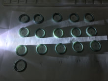 Load image into Gallery viewer, Size 7 3/4 100% natural type A light dark green blue black gray Guatemala jadeite band ring group AA113
