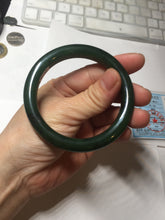 Load image into Gallery viewer, 54.7mm certified 100% Natural dark green black (碧玉) nephrite Jade bangle HN22-9135
