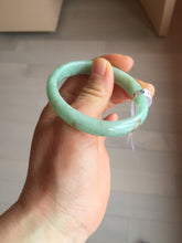 Load image into Gallery viewer, 49mm Certified Type A 100% Natural sunny apple green/red oval Jadeite Jade bangle BG62-0165
